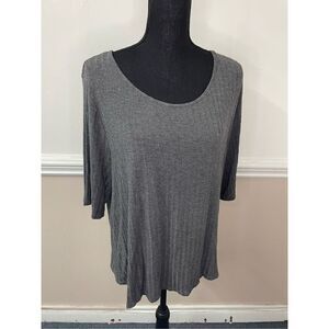 Apt 9 Grey 3/4 Sleeve Blouse Size XXL